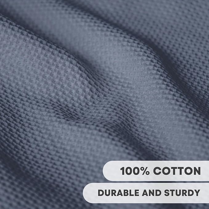 Artoid Mode 100% Cotton Dark Grey Waffle Weave Kitchen Dish Cloths, 12x12 Inch Ultra Soft Absorbent Quick Drying Kitchen Dish Towels Set of 6