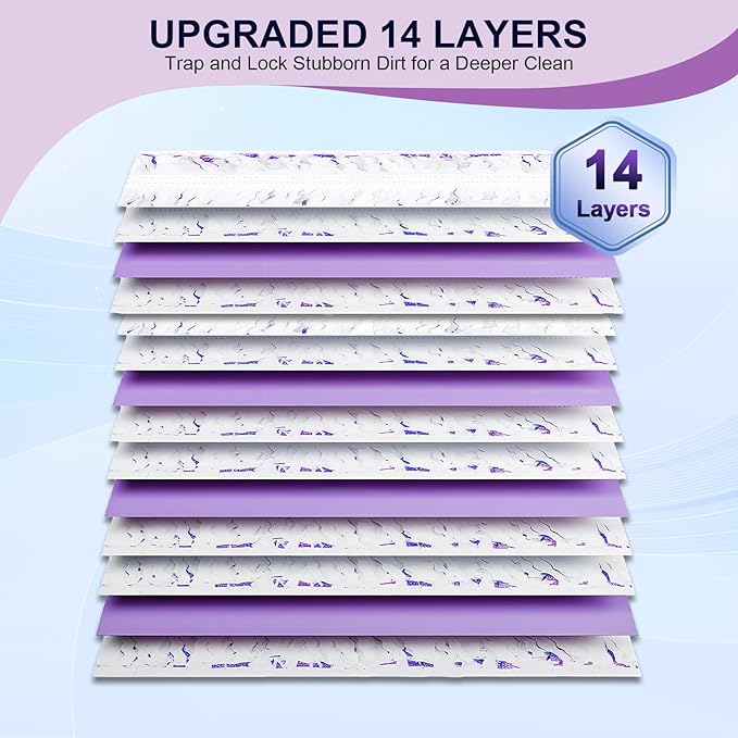 32 Pcs 5X Cleaning Power Mop Refills for Swiffer Power Mop, Unscented 14-Layer Thickened Disposable Mopping Pad Refills, for All Finished Floors