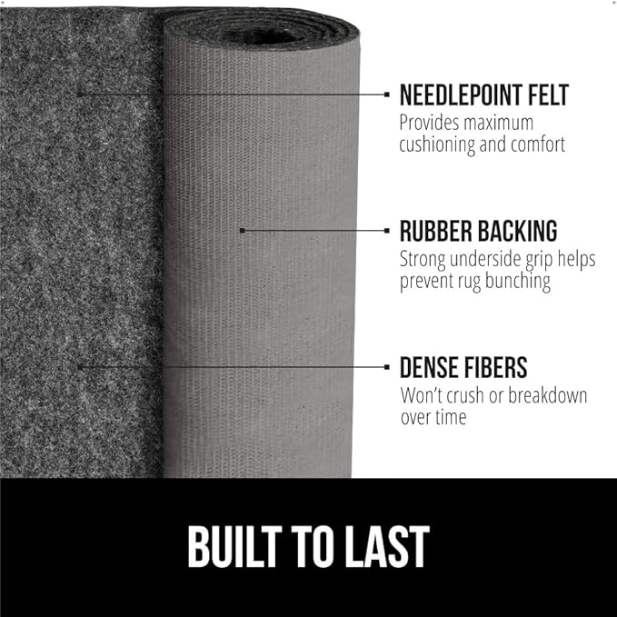 GORILLA GRIP Felt and Natural Rubber Stay in Place Slip Resistant Rug Pad, 1/4in Thick, 8x2 FT, Protective Padding Under Area Rugs, Cushioned Gripper Pads, Carpet Runners, Hardwood Floors Protection