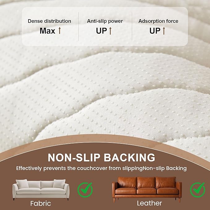 OTOB Couch Covers for Sofa Pet Friendly, Washable & Non Slip Fuzzy Dog Couch Cover Sofa Slipcovers Love Seat, Soft Plush Cozy Furniture Protector Cushion Mat, All Seasons (Beige, 27.6" x 59.1")
