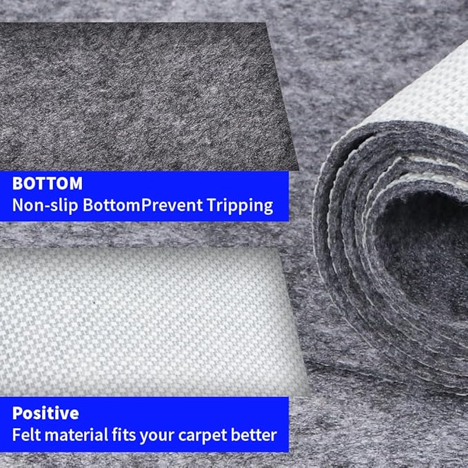 100% Waterproof Non-Slip 1/4” Extra Thick 5x7 ft Rug Pad for Large Area Rugs Durable Felt Floor Protection pad for All Floors, Suitable for Cutting. Rug Pads Keep Rugs in Place and Provide Cushioning