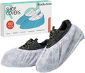 Disposable Shoe Covers 60 Pack - [Select: L/XL Size & Black/Gray/Cartoon] Non-Slip Boot Covers, Breathable Non-Woven Fabric, Fits up to Men's 13, Protect Floors for Home, Work, Parties