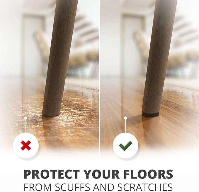 16 Heavy-Duty Felt Furniture Pads 2” 1/4” Thick X-Protector! Round Felt Pads for Furniture Feet - The Best Felt Floor Protectors for Furniture to Prevent Scratches. Protect Your Hard Floor! (Brown)