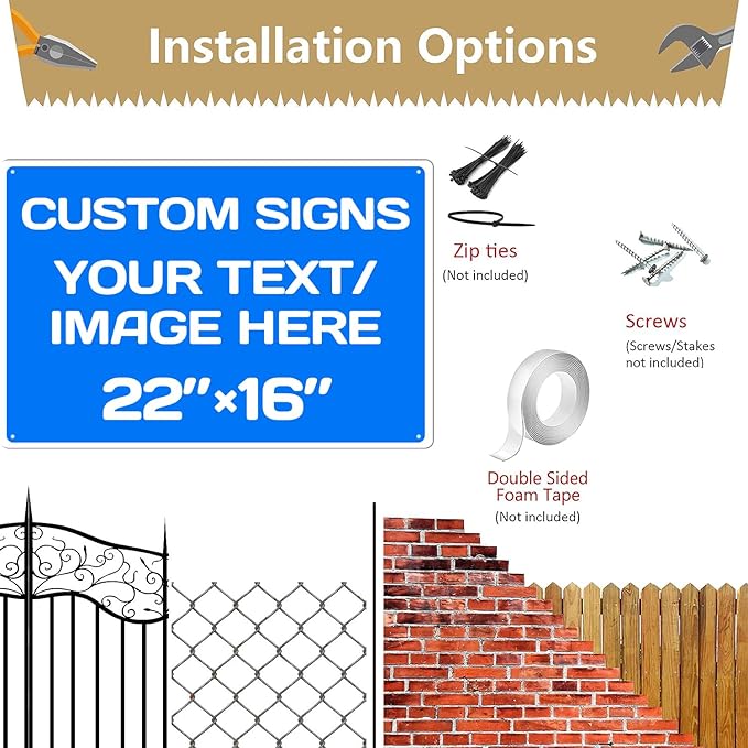 Custom Aluminum Weatherproof Metal Sign - Multiple Sizes, Custom Personalized Text And Picture - Hazard, Garden, Door Signs