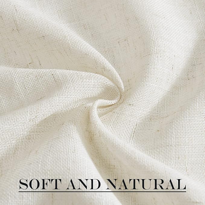 NICETOWN 80 inches Sidelight Door Curtains for French Door Linen Sheer Window Panels for Kitchen Patio Glass Adjuatble Curtains with Tieback, 26 x 80 Inches, 1 Panel, Linen