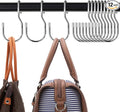 Unique Twist Design Bag Hanger Purse Hooks - 5 Inch Large Size Closet Rod Hooks for Hanging Bags, Purses, Handbags, Belts, Scarves, Hats, Clothes, Pans and Pots (12 Pack)