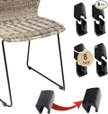 Rectangle U Shaped Chair Leg Tips Caps with Felt Pads,Furniture Feet Protector Slide Smoothly Glides No Scratches No Noise Protect Hardwood Floor,Fit 10mm(25/64inch) Diameter Tubular Leg (Black 8PCS)