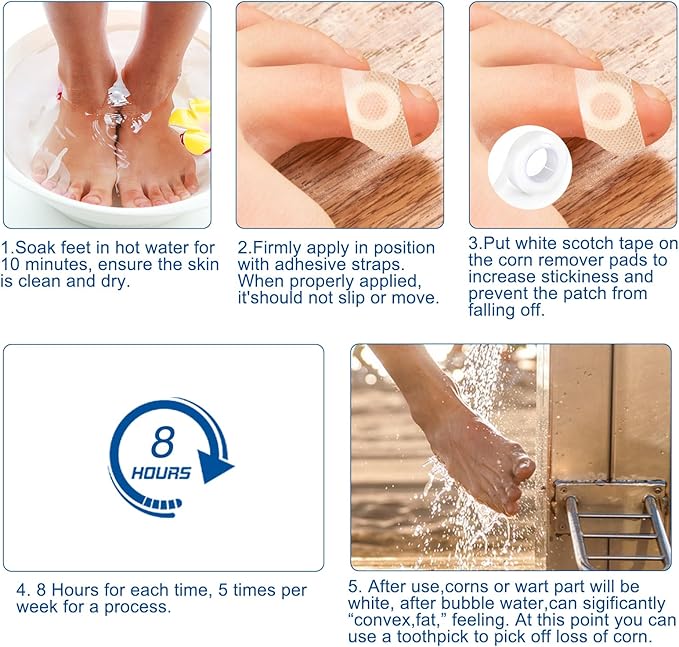 24 Count Corn Removal Pads for Feet and Toe, Corn Feet Remover for Feet Extra Strength, Callous Remover