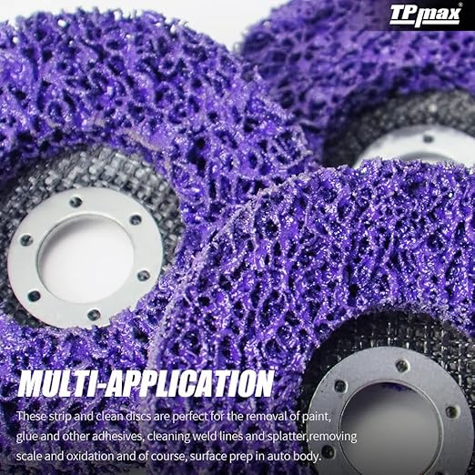 4-1/2" x7/8'' Stripping Discs Rust Remover Wheel Remove Paint and Oxidation Poly Strip Wheel Disc Abrasive Angle Grinding Wheel - 5 Pack(Purple)