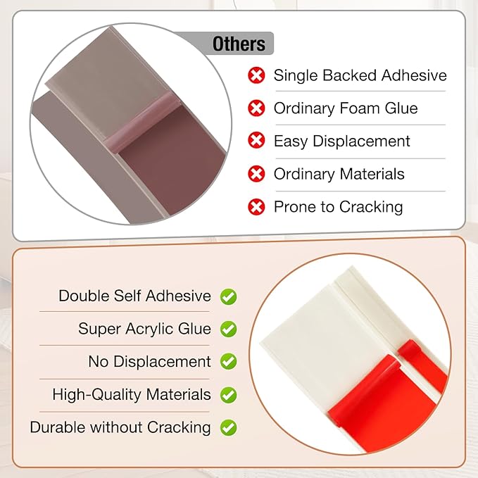 Floor Transition Strip Self Adhesive Vinyl Door Threshold for Doorways Carpet Edging Trim Overlap Edge Reducer for Laminate Floor, Carpet, Tile (Beige Wood Grain, 2/5" to 3/5", 3.3Ft)