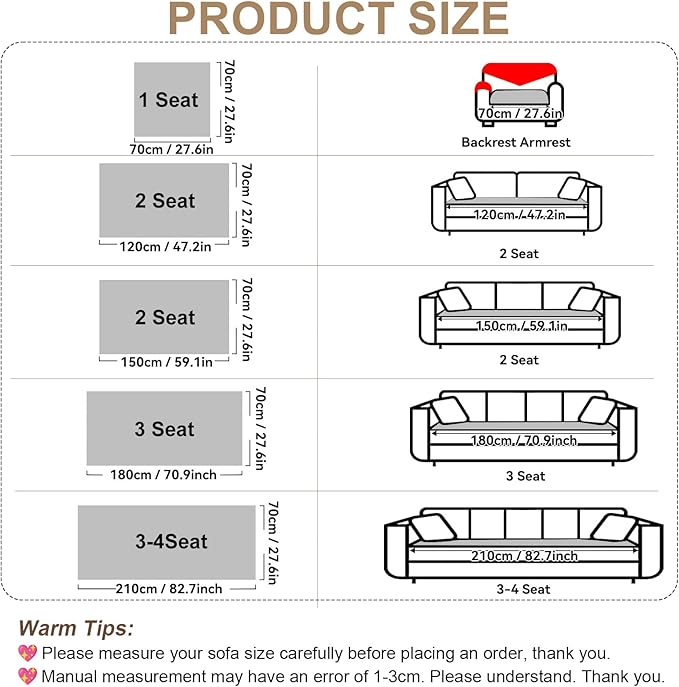 OTOB Plush Couch Cover for Dogs Washable, Non Slip Fuzzy Soft Armrest Backrest Sofa Slipcovers Geometric Jacquard Pet Friendly Couch Covers Protector All Season, 1 Piece (Gray, 27.6"x27.6")