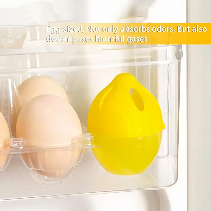 Refrigerator Deodorizer, Fridge Deodorizer More Effective Than Baking Soda, Refrigerator Odor Absorber for Refrigerator Freezer and Freezer Compartments, Natural Gel，(4 Pcs/Lemon Flavor)