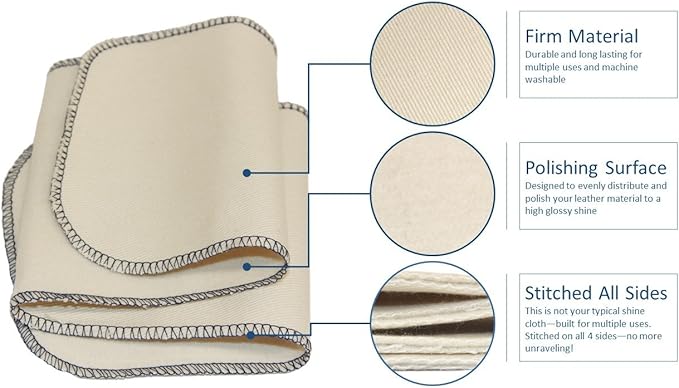 FeetPeople Premium Professional Shine Cloth, 20 Inch x 5 Inch, 2 Cloths