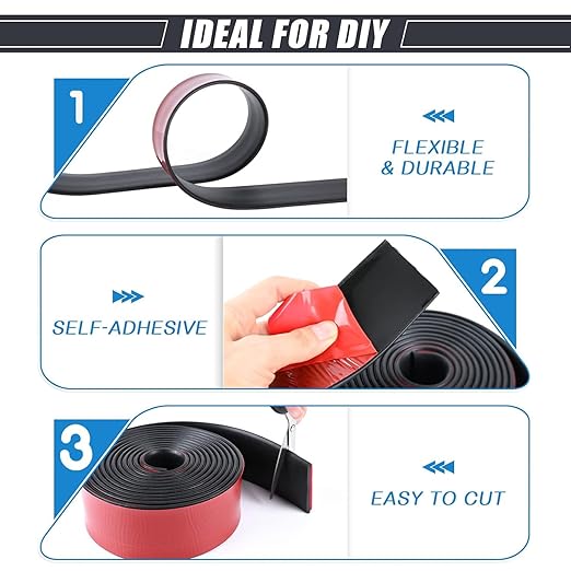 Adhesive Rubber Strips Neoprene Rubber Sheets, Rolls & Strips with Adhesive Backing Rubber Pads Self Stick Seal Gasket Sticky Back for Matting Padding - 1" Wide x 1/16" Thick x 20' Long
