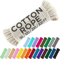 TECEUM 500lb Cotton Rope 3/16” (5 mm) – 50 FT | 100 FT– Strong All-Purpose Braided Rope – Natural Cotton – for Crafting, Сamping, Clothes Line, DIY, Indoor & Outdoor Use – Natural