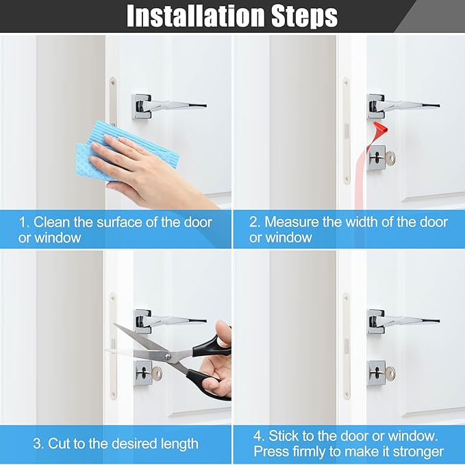 Draft Seal Tape for Doors and Windows 3 in x 20 Ft Silicone Weather Stripping Extra Thick 2mm Door Seal Strip with Strong Adhesive Draft Insulation Stopper Side Seal - Clear