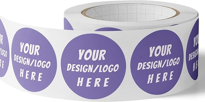 150 Custom Circle/Square BOPP Roll Labels- Personalized Stickers for Business Logo, Party, Wedding Favor, Baby Shower-Any Design Text + Image, Matte/Gloss Finish (2.5 Inch Square)