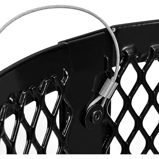 Global Industrial Outdoor Diamond Steel Trash Can with Rain Bonnet Lid, Raised Base and Plastic Liner, 36 Gallon Capacity, Black, Thermoplastic Coating, 23-1/2" Diameter, 43-1/2"H