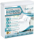 PlushDeluxe Premium Bamboo Mattress Protector – Twin XL Size, Waterproof, & Ultra Soft Breathable Noiseless Washable Bed Mattress Cover for Comfort & Protection - White