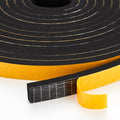 13 Feet Weather Stripping Door Seal, 1" Wide X 3/8" Thick Door Seal Strip High Density Foam Tape Adhesive Strip for Door Soundproofing,Window Insulation (1" x 3/8" x 13FT,Black)