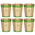 6-Pack Cardboard Trash Can – Foldable, Recyclable, Plastic-Free & Reusable Small Waste Paper Basket - Garbage Bin Perfect for Office, Bedrooms, Home, Events & Outdoor Activities (3.2 Gallon)