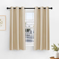 PONY DANCE Room Darkening Curtains - Light Blocking Kitchen Curtain Drapes Thermal Insulated Home Decor for Nursery, Privacy Protect Draperies, W42 x L45 inch, Biscotti Beige, 2 Pieces