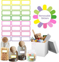 STARLIBOO Removable Freezer Labels,1x2 Inch Color Coding Removable Labels for Food Containers, Removable Label Easy Peel Off, Freezer Label to Write on/Waterproof (8 Colors,360 Pcs)