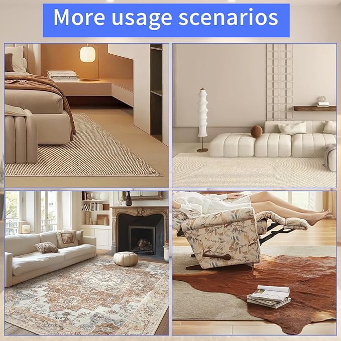 Extra Large Area Rug Cushioned Pad, 5x7 Ft Thick Felt Pad for Hardwood Floors, Keeps Rug in Place Soft