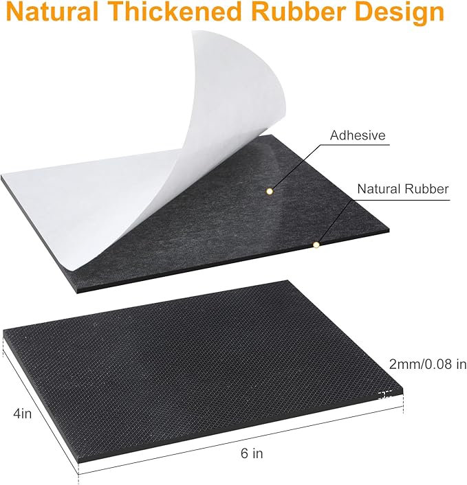 CHUNZEXI Non Slip Furniture Pads 4 PCS 6" x 4", Heavy Duty Rubber Grippers for Furniture Legs, Anti Skid & Scratch Resistant, Prevent Sliding on Hardwood Floors