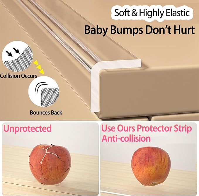 Clear Soft Corner Protectors for Furniture Strip,1.6in x 13FT,Sharp Edge & Table Bumper,Window Edge,Wall Protector, Soft Corner Guards Safe for Proof,Table Corner Protectors in Family