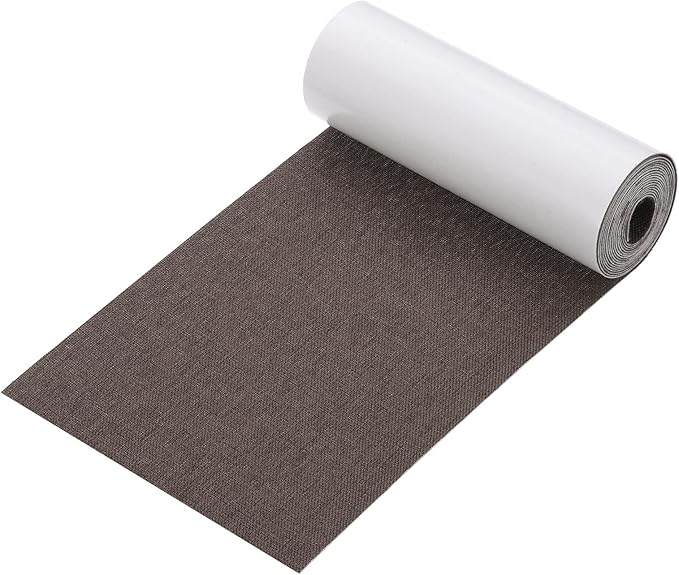 PATIKIL 70x4.4 Inch Linen Repair Tape, Repair Fabric Patch Self Adhesive Couch Patch Line Repair Patch for Furniture Sofa Car Seats Office Chairs, Dark Brown
