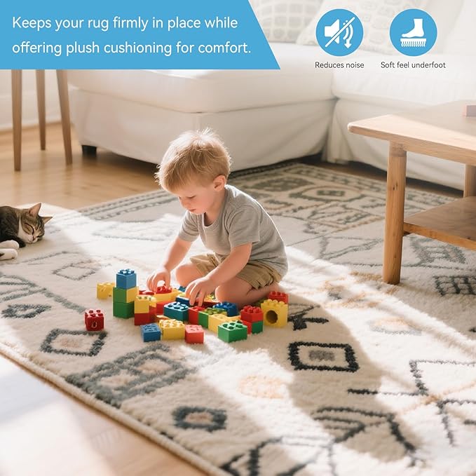 Warmstar 10x14 FT Non Slip Rug Pad,100% Waterproof Felt Pad for Hardwood Floors,1/2” Thick Carpet Rug Pad with Natural Rubber Backing, Secure Grip & Floor Protection