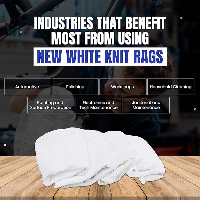 Premium White T-Shirt Cleaning Rags (600 lbs. Pallet 24x25 lbs. Bag of Rags) – White Cotton Rag for Cleaning, Staining, Painting, Oil, Grease & Dust Removal – Shop Rags Bulk