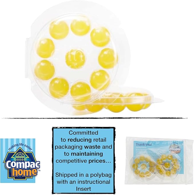 Compac Plink Garbage Disposal Cleaner and Deodorizer, Air Fresheners for Disposal, Lemon Scent, 20 Count