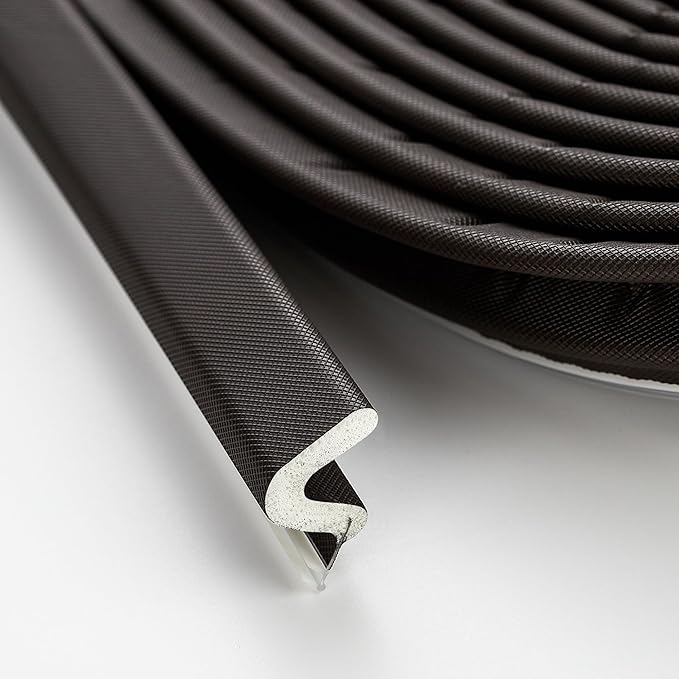 Ravinte Weather Stripping Door Seal Strip Soundproof "Q" Foam Weather Stripping for Door Frame, Exterior Door Weather Stripping for Large Gap, Easy to Install（Brown, 19.8FT)