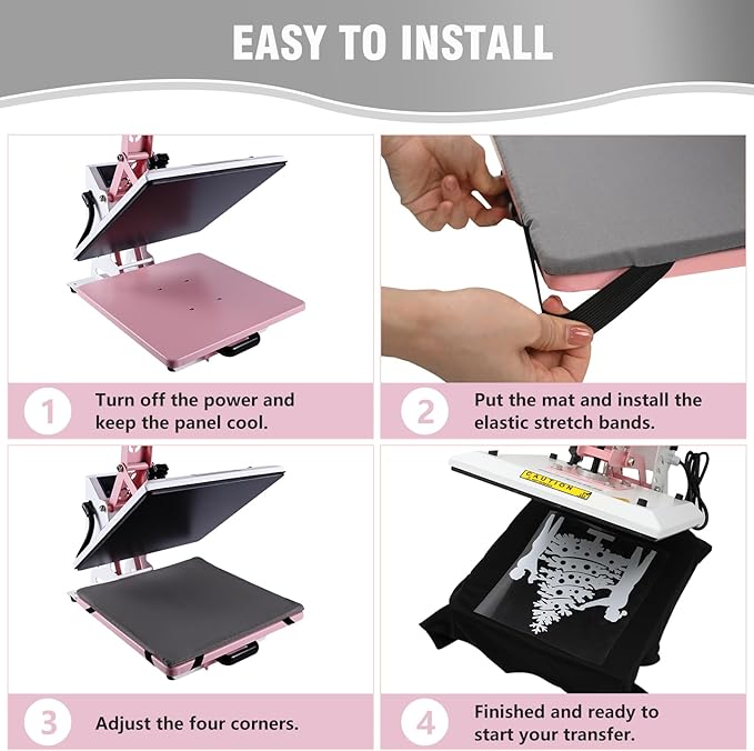 BetterSub Heat Press Mat, 15'' x 15'' Thick Heat-Resistant Foam for Protective Heat Transfer Machine Replacement Pad, Washable Base for HTV Craft Vinyl Ironing Insulation Transfer