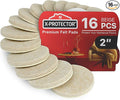 16 Heavy-Duty Felt Furniture Pads 2” 1/4” Thick X-Protector! Round Felt Pads for Furniture Feet - The Best Felt Floor Protectors for Furniture to Prevent Scratches. Protect Your Hard Floor! (Beige)