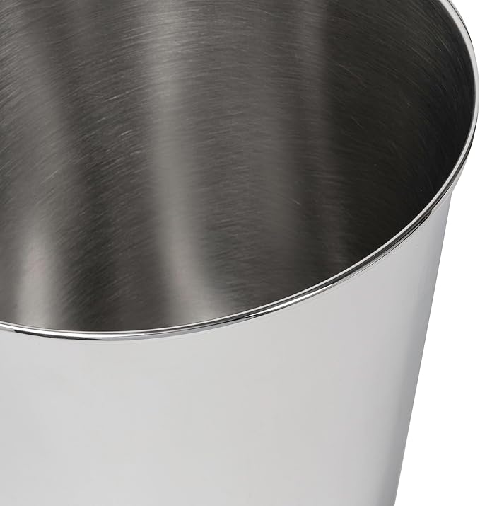 happimess HPM1113D-SET2 Nolan Modern Classic Smooth Steel 2 Gal Waste Bin for Kitchen, Office, Bathroom, Bedroom, Dorm, Polished Steel (Set of 2)