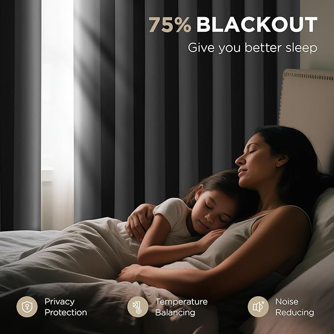 Joydeco Blackout Door Curtain for Doorway Privacy 78 Inches Long, Grommet Closet Curtain for Open Closet, Room Divider for Bedroom Living Room (Grey, 40Wx78L, 1 Panel)