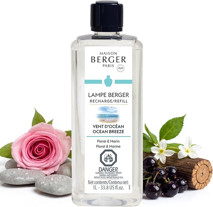 Ocean Breeze - Lampe Berger Fragrance Refill for Home Fragrance Oil Diffuser - 33.8 Fluid Ounces - 1 Liter
