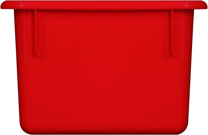 Wood Designs Cubby Storage Bin, Heavy Duty Plastic Containers for Kids Red Cubby Tray Set of 30