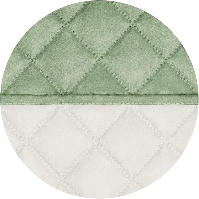 PureFit Reversible Quilted Sofa Cover, Water Resistant Slipcover Furniture Protector, Washable Couch Cover with Non Slip and Elastic Straps for Kids, Dogs, Pets (Oversized Sofa, Sage Green/Ivory)