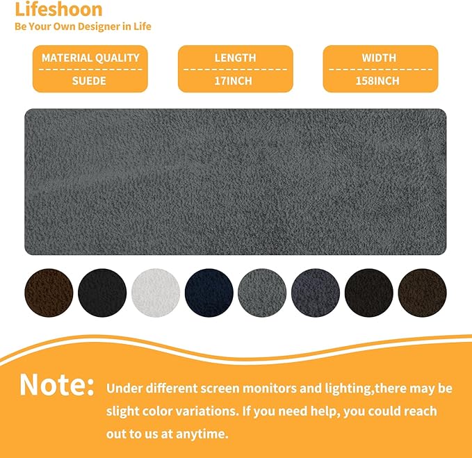 Fabric Repair Patches, 17X158 Inch Self-Adhesive Suede Patches Tape Durable, DIY Large Fabric Repair for Sofa, Couches, Furniture, Chair, Clothing （17X158 Inch, Coffee）