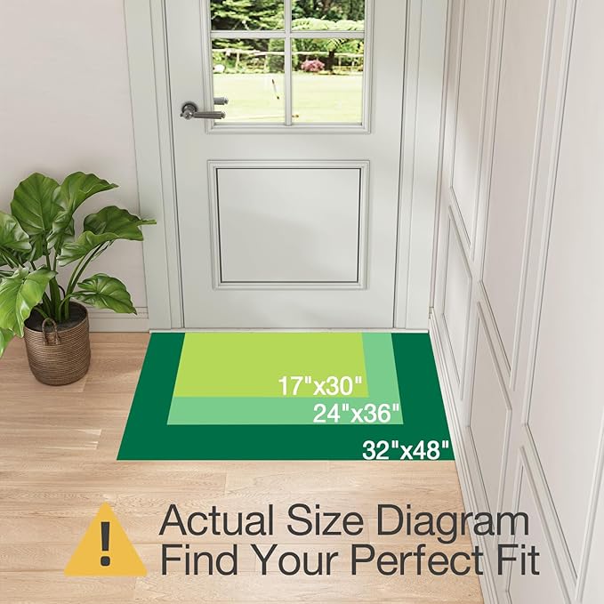 LUMI Indoor Door Mat 32"x47", Ultra Thin Low Profile Non-Slip Doormat for Home Entrance, Absorbent & Stain-Resistant Welcome Mats, Washable Entryway Mat for Front Door, Patio, Porch, Camel