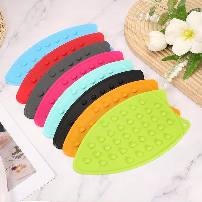 PATIKIL Silicone Iron Rest Pad, Multipurpose Hot Heat Resistant Iron Rest Plate Protective Pad for Ironing Board Hot Resistant Steamer Steam Compact Mat, Rose Red