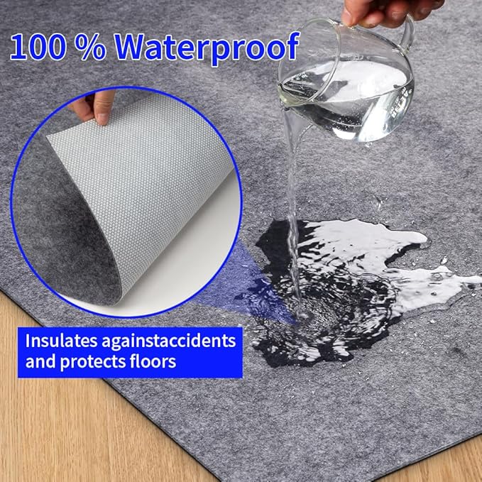 100% Waterproof Non-Slip Rug Pad 6x9 for Large Area Rugs Durable Felt Floor Protection pad for All Floors, Suitable for Cutting. Rug Pads Keep Rugs in Place and Provide Cushioning