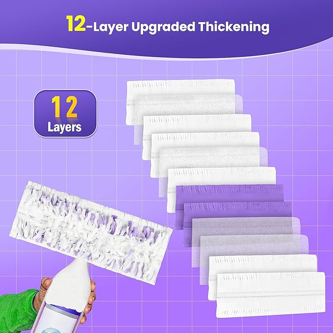 40 Pack Power Mop Pad Refills for Swiffer Power Mop Refills Pads Multi-Surface, Disposable PowerMop Refills Pads Replacement Spray Mopping Kit for Floor Cleaning
