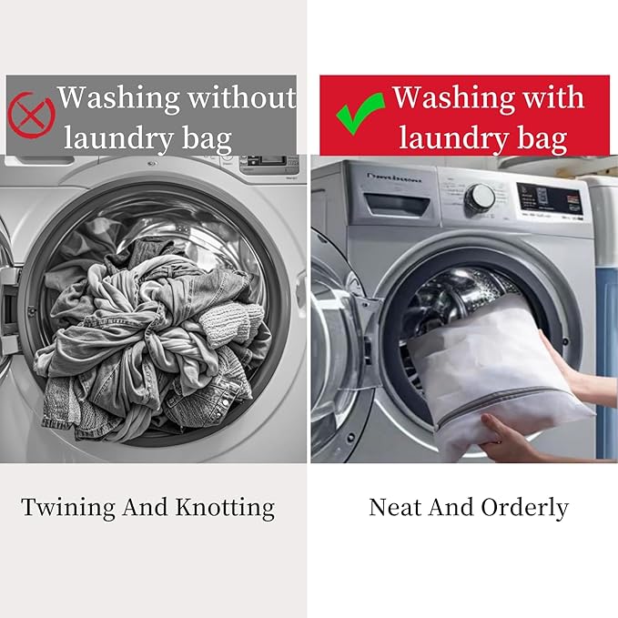 Lingerie Bags for Washing Delicates (12 x 16 Inches) 3Pcs Mesh Laundry Bags Net Wash Bag for Socks Bra Underwear Baby Clothes Delicate Laundry Bag for Washing Machine