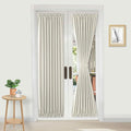 DWCN French Door Curtains – Rod Pocket Thermal Blackout Curtain for Doors with Glass Window, Kitchen and Patio Doors for Privacy, 25 X 80 Inches Long, 1 Curtain Panel with Tieback, Ivory