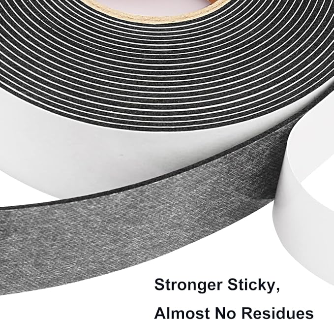 2 Rolls Weather Stripping Door Seal, 1''W x 1/16'' T Foam Tape Single Sided, Adhesive Closed Cell Weather Strip (Total 32 Feet Long)…
